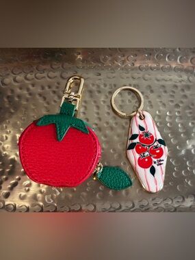 Bag Charm Bundle Tomato Charm Keychain- Red & Green
